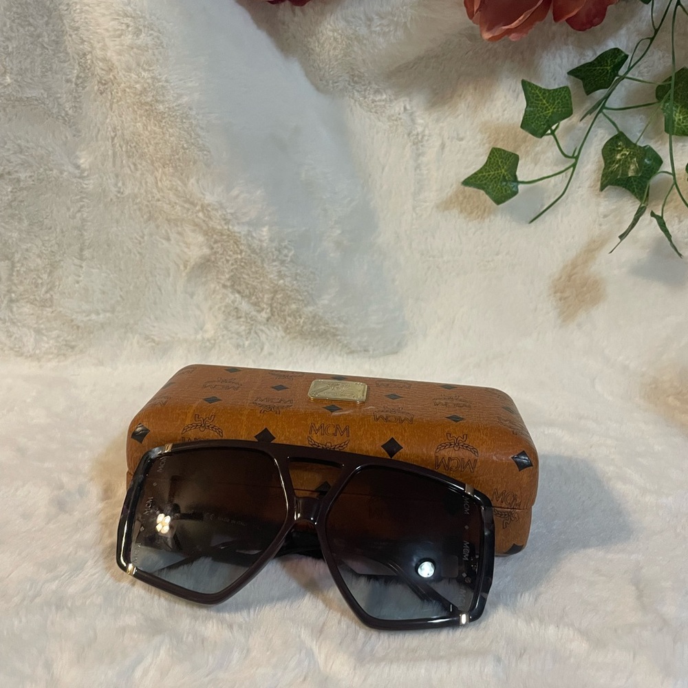 Authentic MCM Oversized Havana Sunglasses with Case